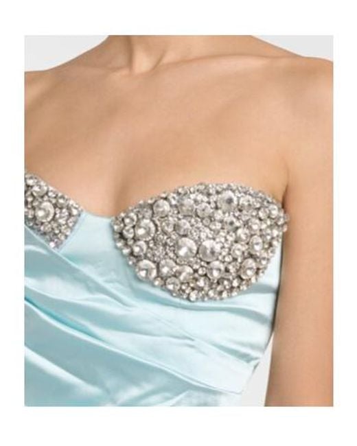 Area Blue Crystal-Embellished Satin Minidress