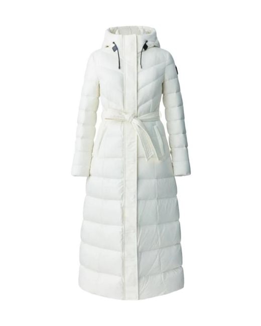 Mackage White Canila-R Hooded Belted Jacket
