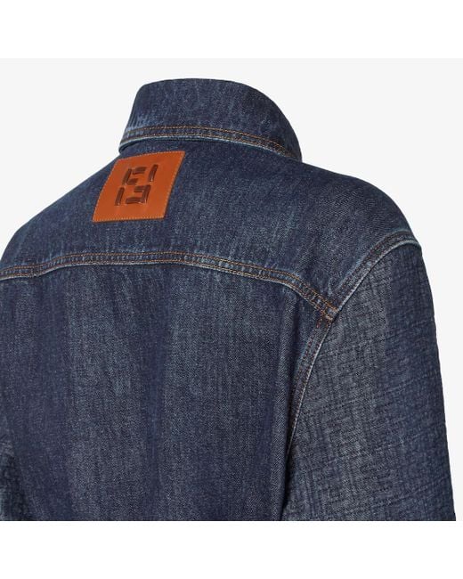 Fendi Blue Belted Waist Denim Jacket