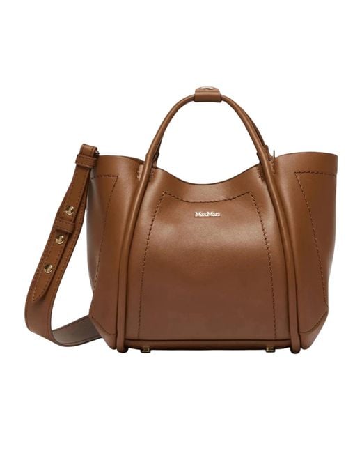 Max Mara Brown Logo Shoulder Bag
