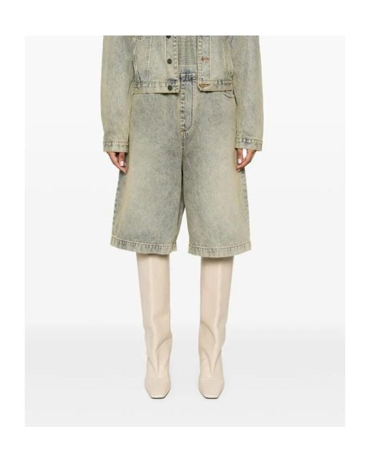 Entire studios Gray Elasticated-Waist Button Bermuda Shorts