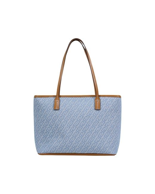 Liu Jo Blue Jacquard Denim Tote Bag