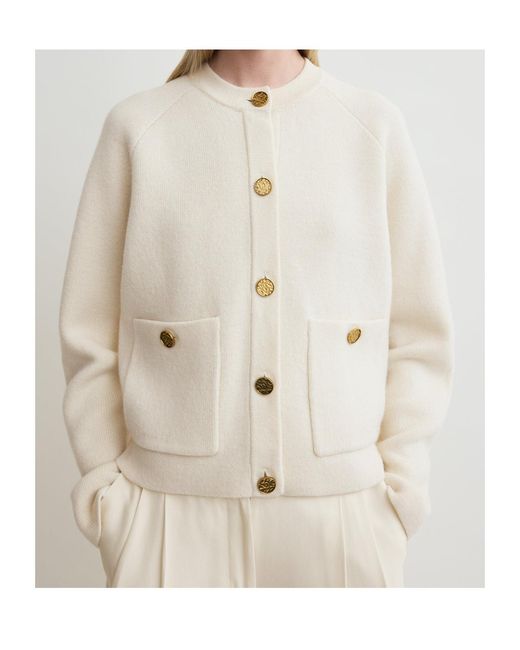Totême  White Patch-Pocket Buttoned Cardigan