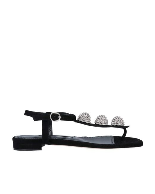 Manolo Blahnik White Embellished Buckle-Fastened Sandals