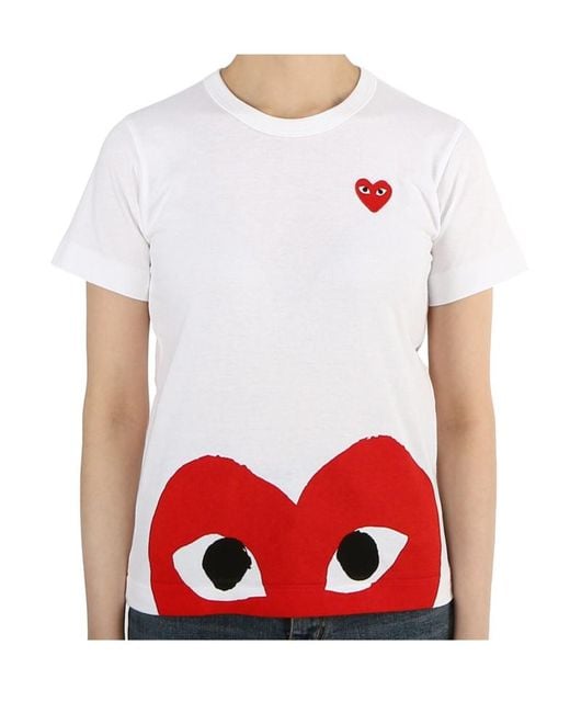 COMME DES GARÇONS PLAY White Peek A Boo Heart T-Shirt