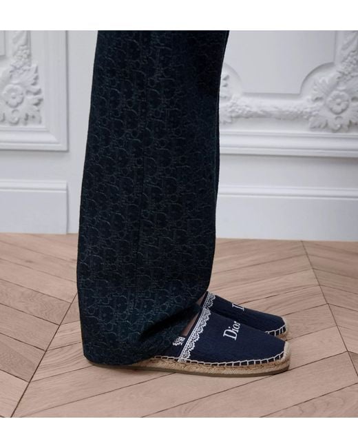 Dior Blue Dentelle Espadrille