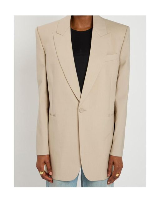 Saint Laurent Natural Wool Blazer Jacket