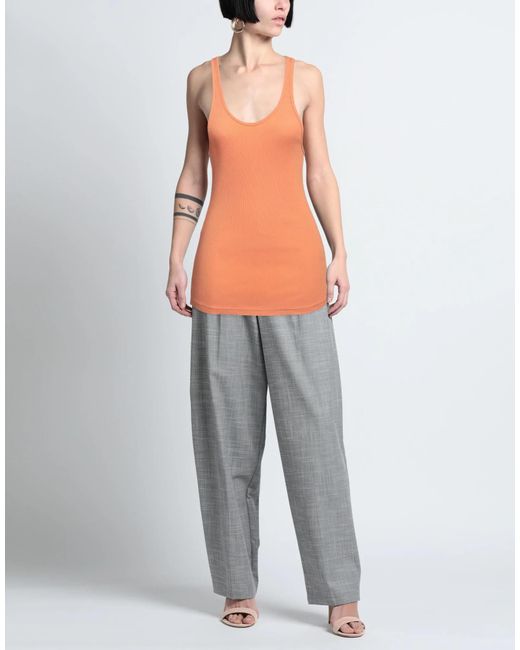 Isabel Marant Orange Solid Color Sleeveless T-Shirt
