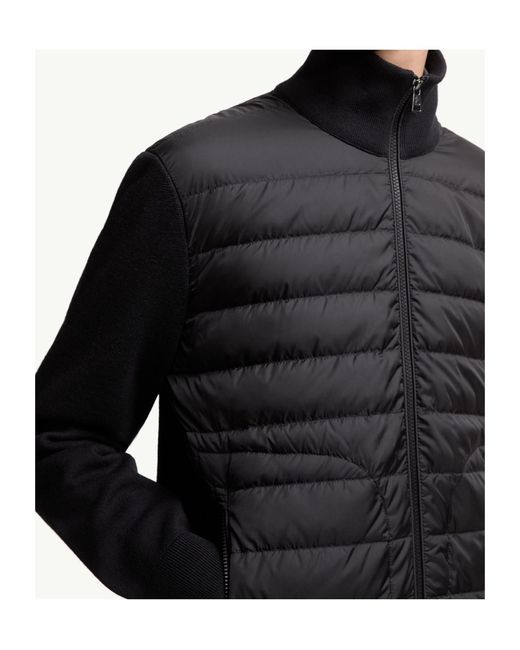 Moncler Black Padded Zip-Up Cardigan for men