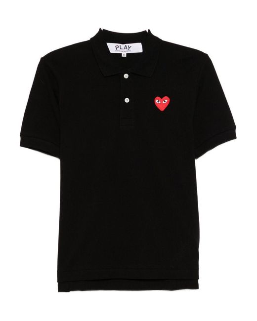 COMME DES GARÇONS PLAY Black Lapel Polo Shirt for men