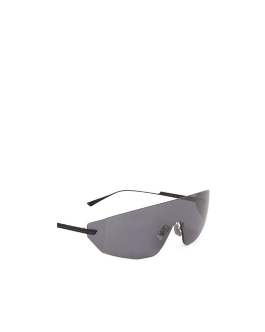 Bottega Veneta White Futuristic Shield Sunglasses