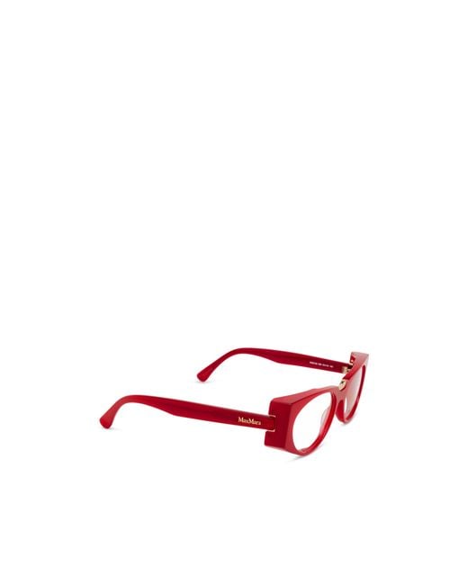Max Mara Red Oval Frame Glasses