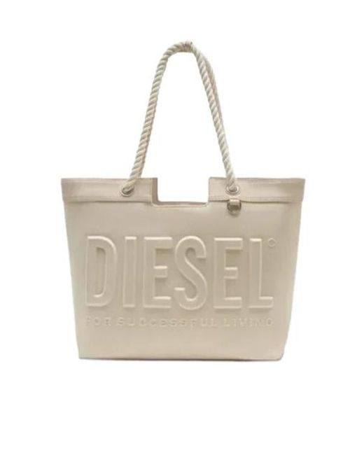 DIESEL Natural Dsl 3 D Shopper Logo Tote Bag