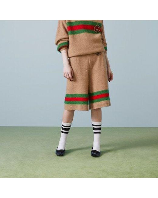 Gucci Natural Knit Shorts With-- Detail