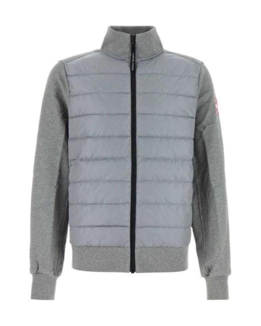 Canada Goose Gray Quilted-Panel Full-Zip Jacket for men