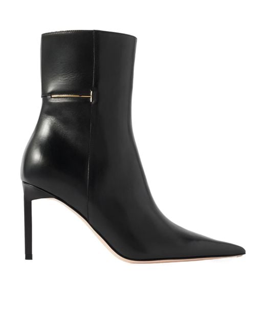 Tom Ford Black Zip-Up Ankle Boots