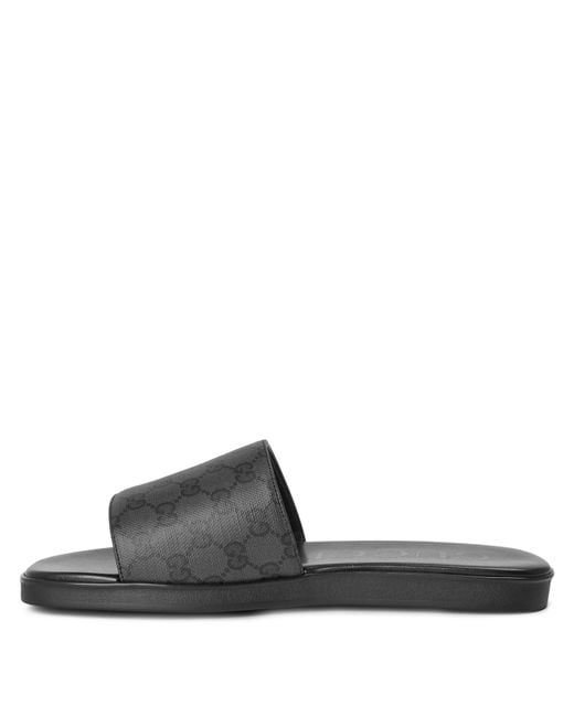 Gucci Black Slide Flat Sandals for men