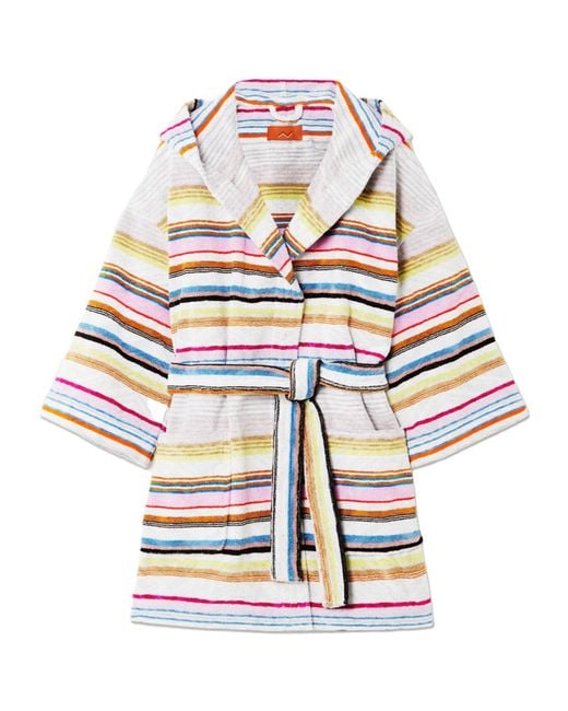Missoni White Moonshadow Striped Bathrobe