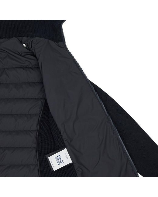 Moncler Blue Quilted Panel Zip Cardigan