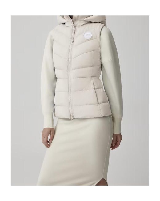 Canada Goose White Clair Zip-Up Down Gilet
