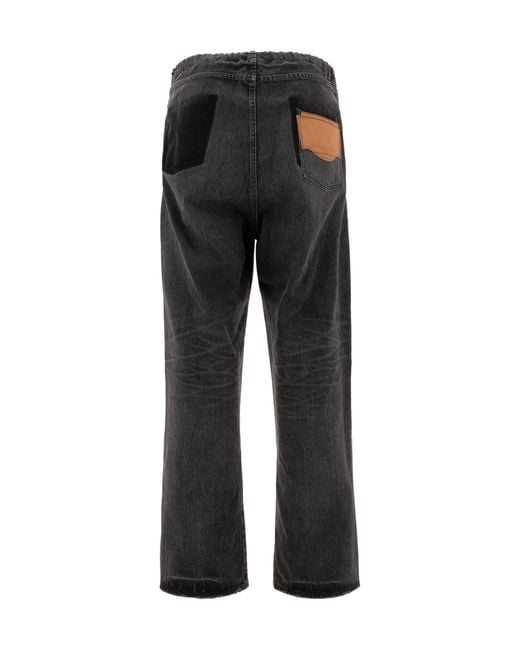 Maison Mihara Yasuhiro Black Easy Waist Wide-Leg Jeans for men