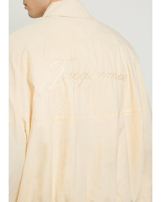 Jacquemus Natural Le Coupe Vent Logo-Embroidered Shell Jacket for men