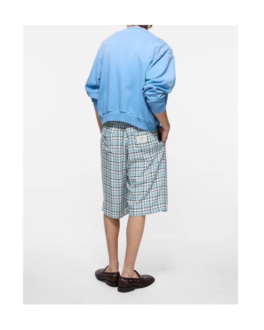 Acne Blue Elastic Waist Shorts