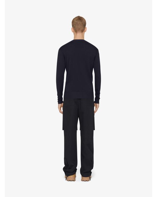 Givenchy Blue 4G Embroidered Crewneck Sweatshirt for men