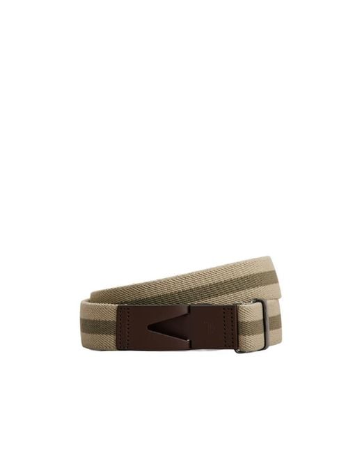Tod's Brown Striped Snap-Buckle Belt for men