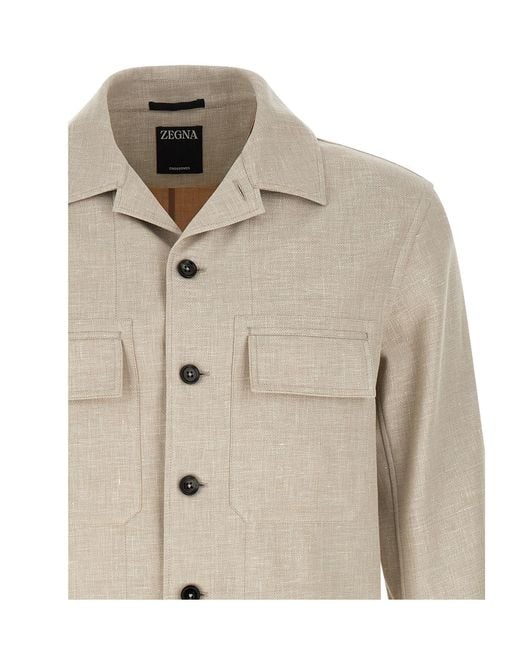 Zegna Natural Long-Sleeved Casual Jacket for men
