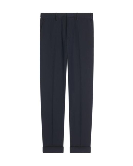 Dries Van Noten Blue Cuffed Trousers for men