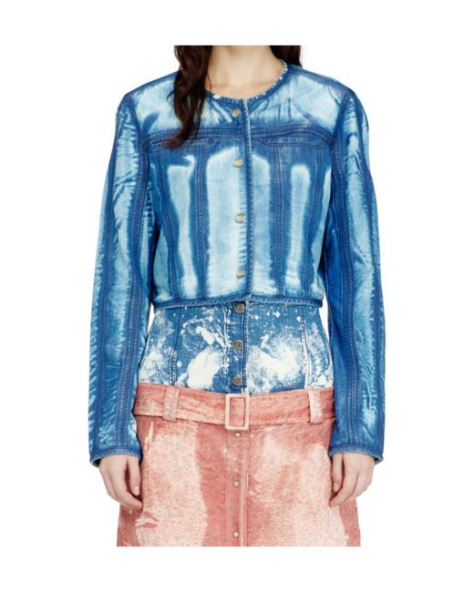 DIESEL Blue De-Syphra-Fsi Cropped Denim Jacket