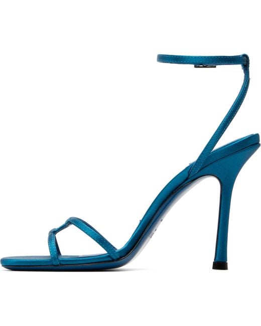 Jimmy Choo Blue 1998 Leo 100 Satin High-Heeled Sandals