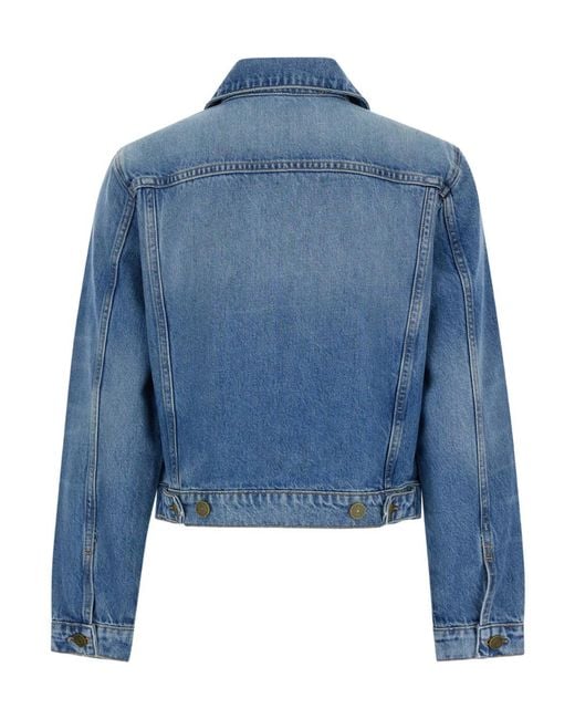 FRAME Blue Long Sleeved Denim Jacket