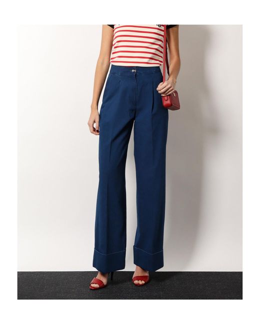 Valentino Blue Button Detailed Straight Leg Jeans