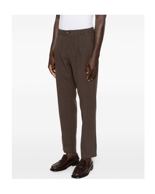 Herno Gray Elasticated-Waistband Tailored Trousers for men