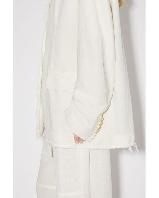 Acne White Notched-Collar Single-Breasted Blazer