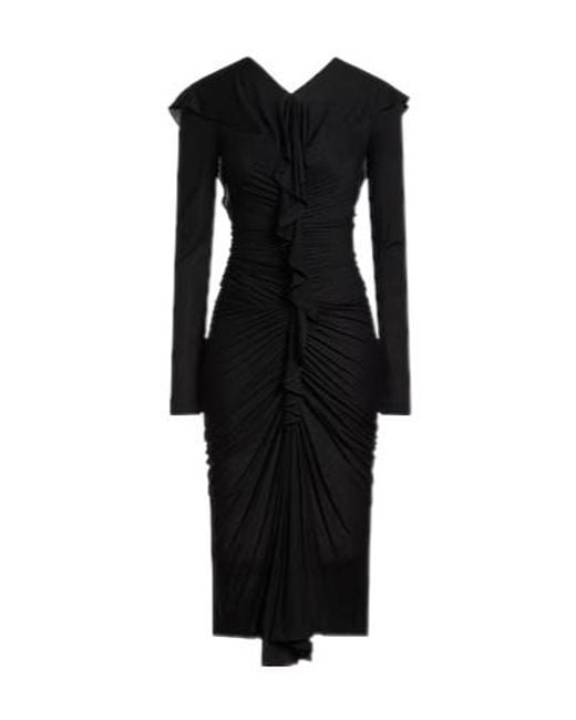 Burberry Black V-Neck Midi Dress