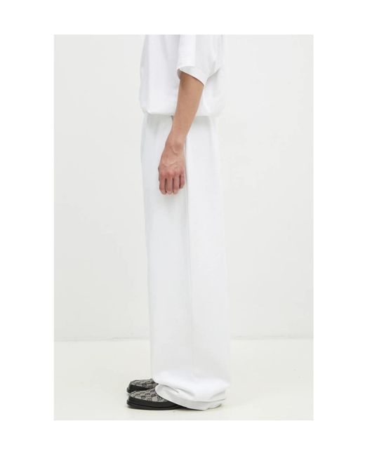 Vetements White Elastic Waist Casual Pants for men