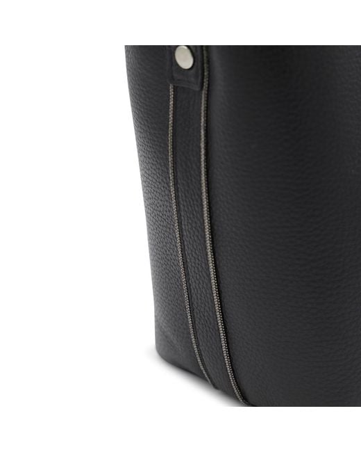Fabiana Filippi Black Logo Patch Tote Bag