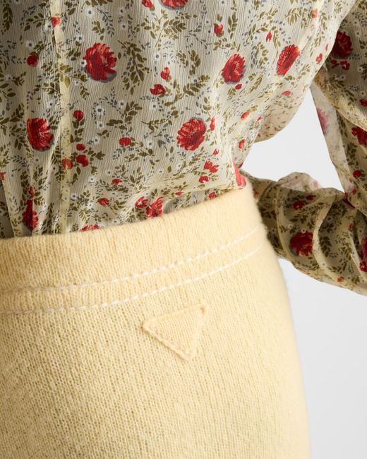 Prada Natural Knitted Mini Skirt