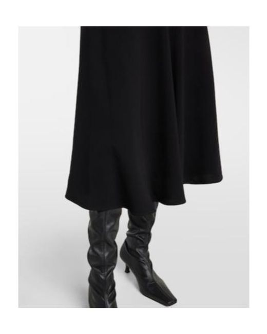 Proenza Schouler Black Rue Asymmetric Crêpe Midi Dress