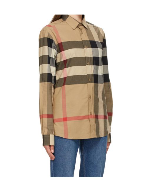 Burberry Brown Checked Button-Up Shirt for men