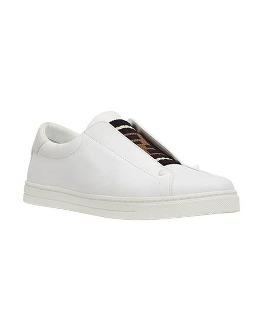 Fendi White Zucca Rib Spliced Strapless Shoes