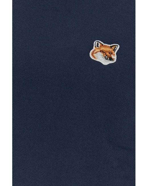 Maison Kitsuné Blue Maison Kitsuné Fox Head Patch Crewneck Sweatshirt