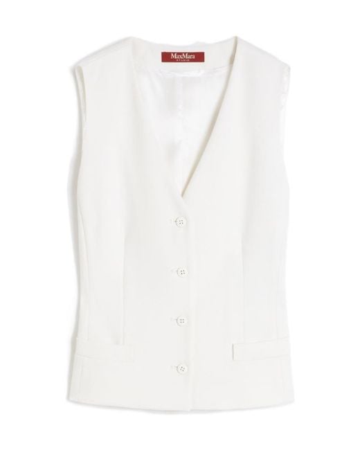 Max Mara White Studio Madia V-Neck Gilet