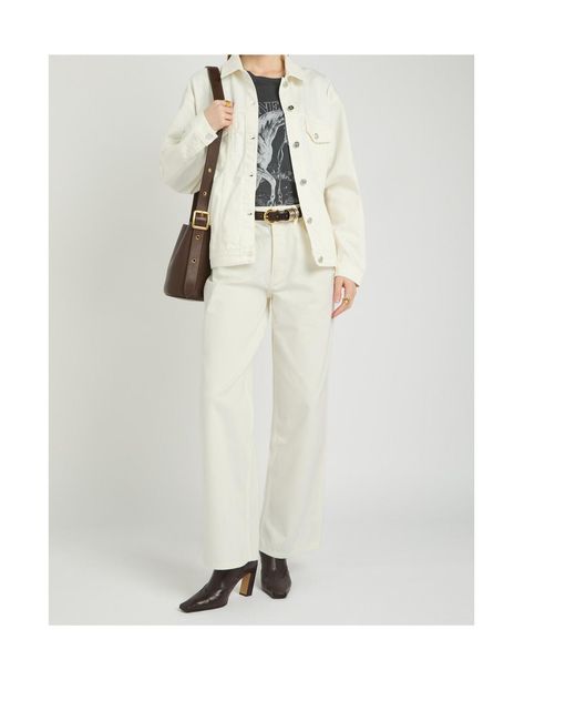 Anine Bing White Belt Loop Jeans
