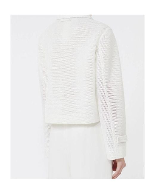 Max Mara White Long-Sleeved Casual Jacket