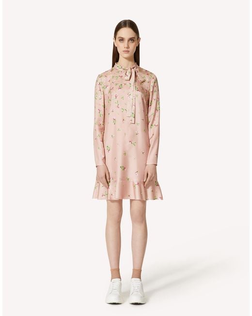 RED Valentino Pink Rose Gradient Print Dress