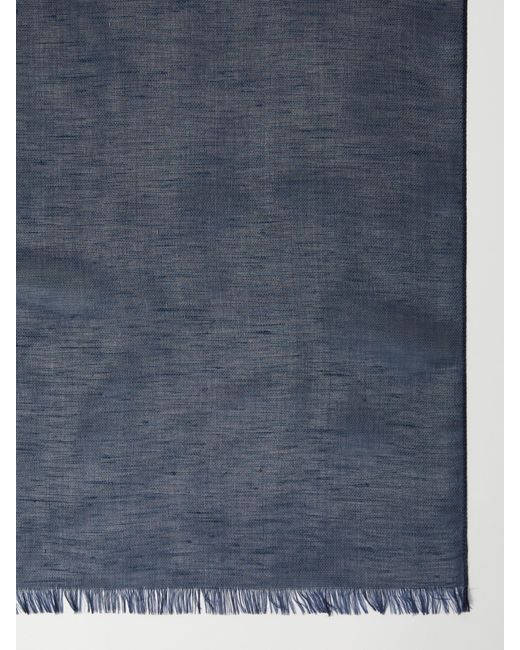 Max Mara Blue Silk And Linen Stole
